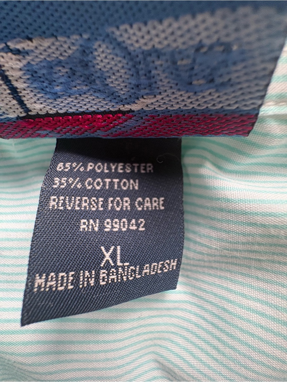 Las Olas Blue and White Stripe 50's Theme Button Up Shirt Retro Artsy Size XL - Picture 16 of 16